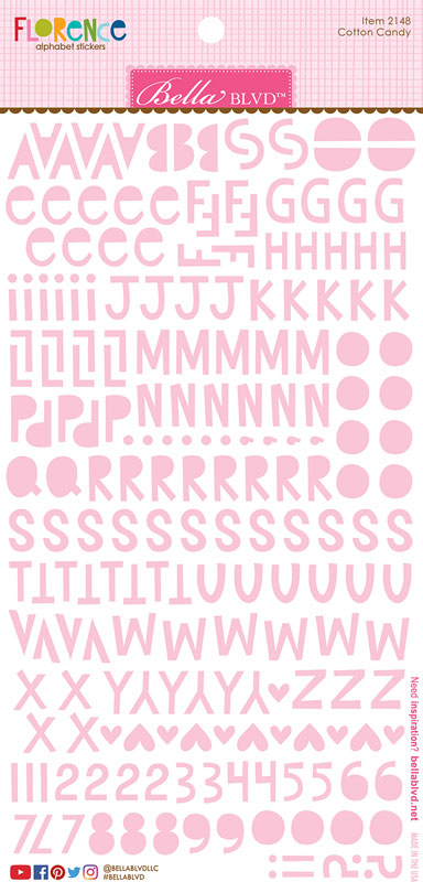 Cotton Candy Florence Alphabet Stickers (12 Pc)