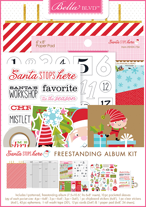 SNTA1757 Santa Stops Here Freestanding Album Kit