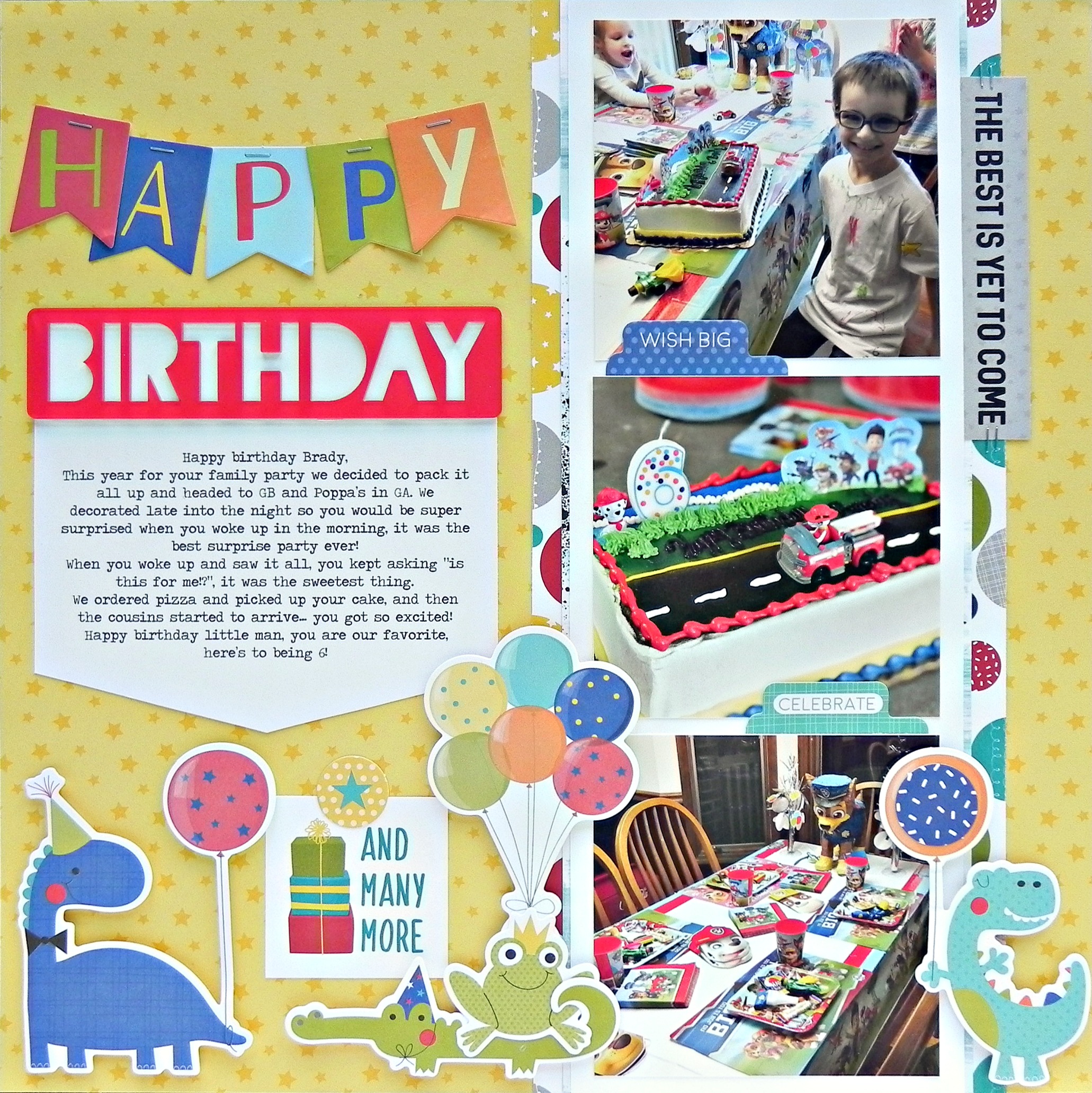 Birthday Boy Single Page