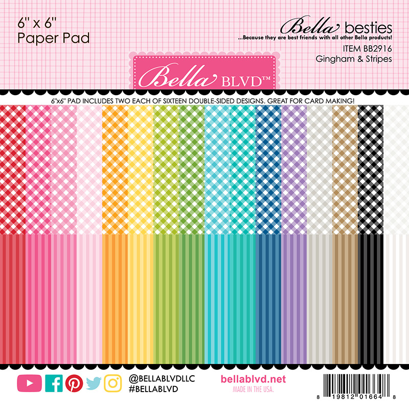 6x6 Besties Paper Pad Gingham