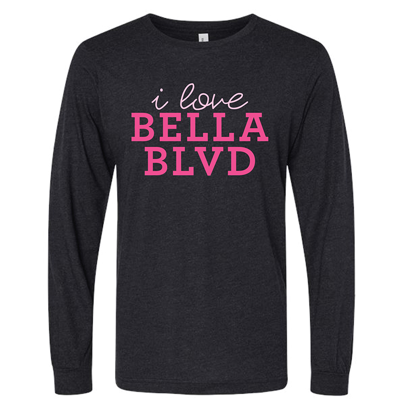 I Love Bella Blvd Shirt - Black Long Sleeve