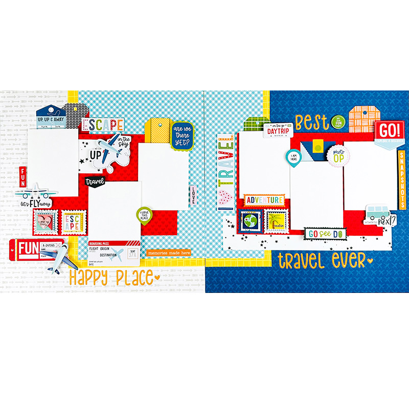 NEW! Happy Place Travel 2 Page Kit