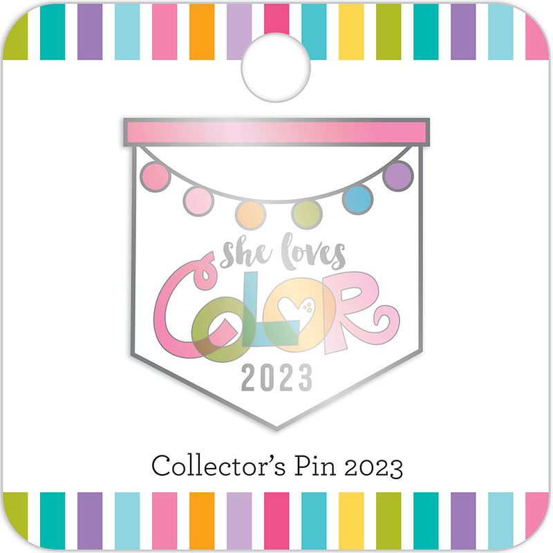 Pin Banner Pom Pom She Loves Color 2023